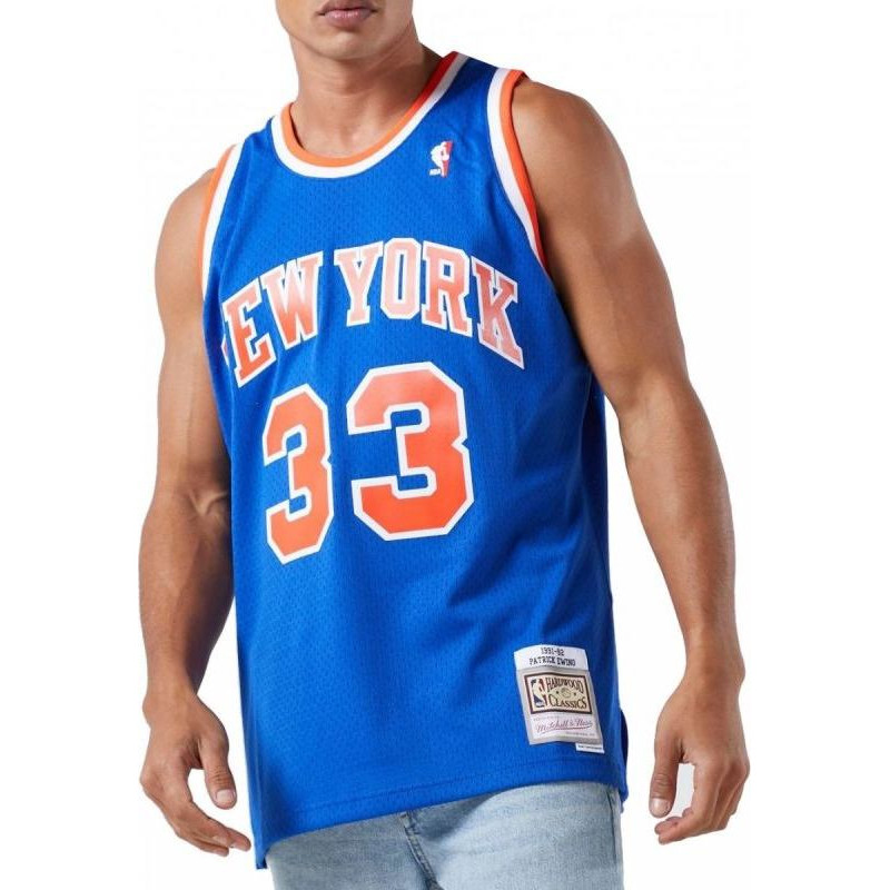 Mitchell & Ness NBA Swingman New York Knicks Patric Ewing T-Shirt SMJYGS18186-NYKROYA91PEW (XXL)