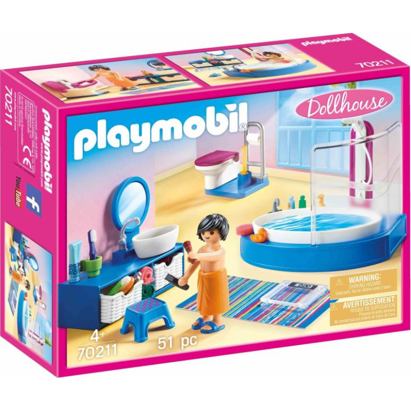 Playmobil DOLLHOUSE Vannasistaba ar vannu 70211