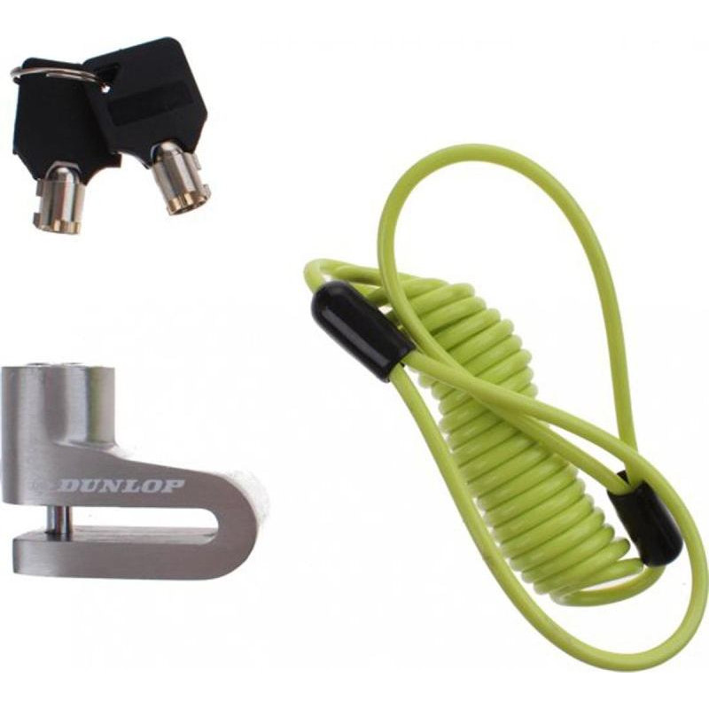 Dunlop SILVER BRAKE DISC LOCK WITH CABLE LOCK