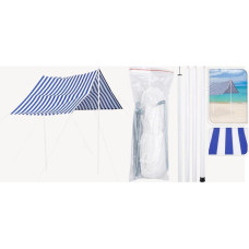 TENT ROOF SUN SAIL WITH POLES 3X1.7M BLUE