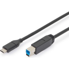 Digitus Kabel połączeniowy usb 3.0 superspeed 5gbps typ usb c/b m/m power delivery czarny 1.8m