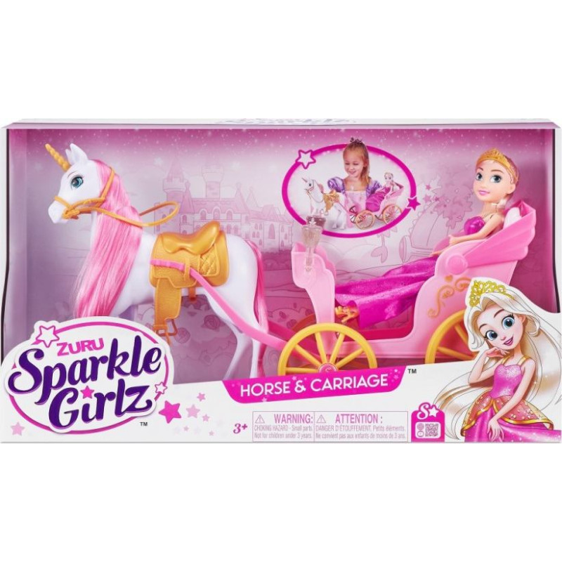 Zuru Sparkle Girlz Lalka księżniczka 10.5 cala z karetą