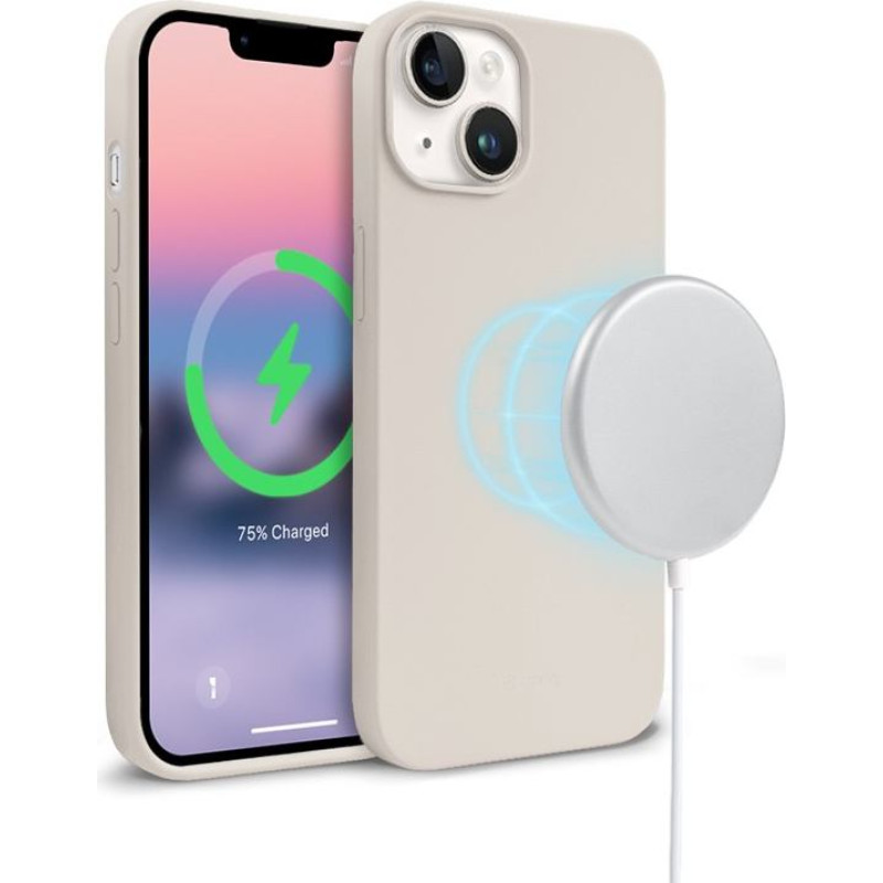 Crong Etui color cover magnetic iphone 14 / iphone 13 magsafe kamienny beż