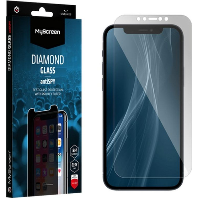Myscreenprotector Szkło hartowane antispy prywatyzujace diamond glass iphone 15 6,1