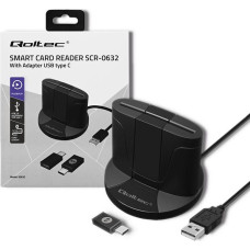 Qoltec Inteligentny czytnik chipowych kart id scr-0632 | usb typu c