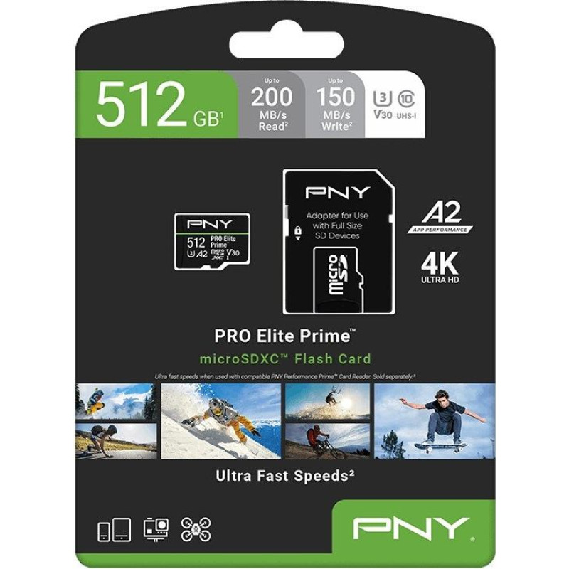 PNY Karta pamięci microsdxc elite prime 512gb + adapter sd