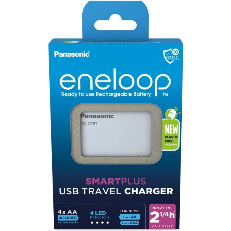 Panasonic Ładowarka panasonic smartplus usb + 4 x aa eneloop 2000 mah