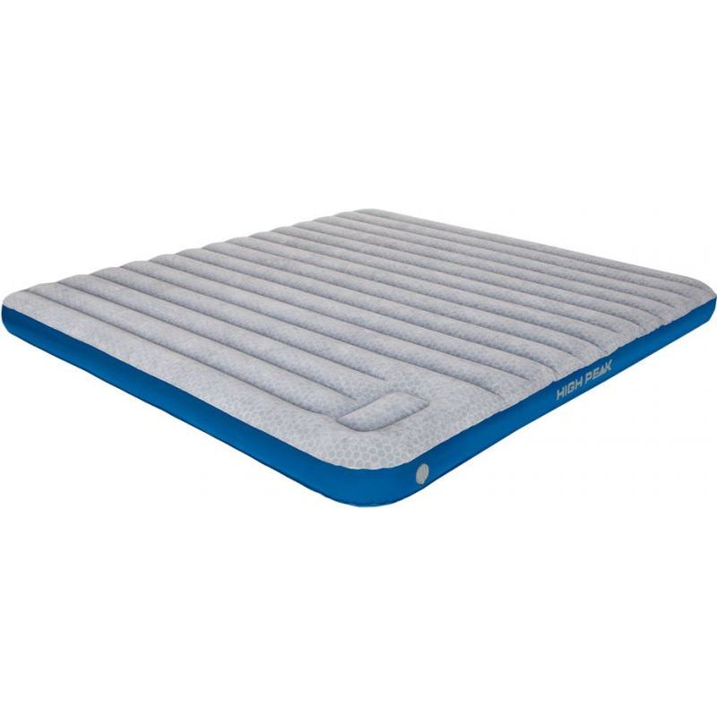 High Peak Cross Beam King Extra Long Velor Mattress gray blue 40047