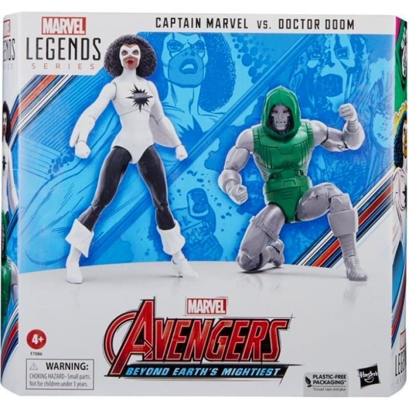 Hasbro Fans Marvel Avengers: Legends Series (60th Anniversary) - Beyond Earths Mightiest - Captain Marvel Vs. Doctor Doom Action Figures (15cm) (F7086)