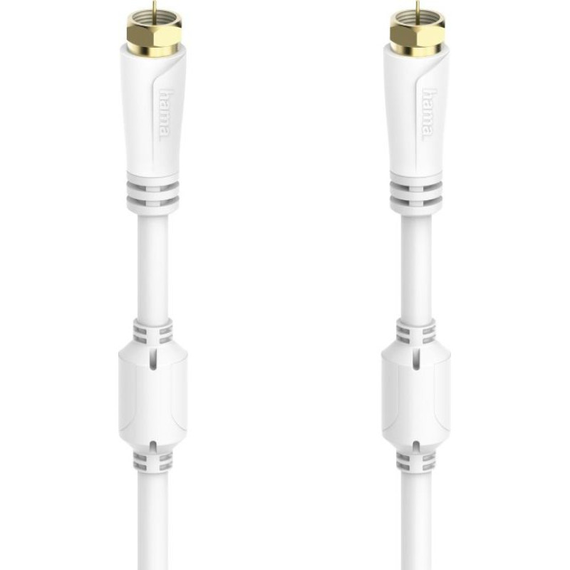 Hama 00205251 SAT Connection Cable, F-Plug - F-Plug, Gold-Plated 1.5m 100dB
