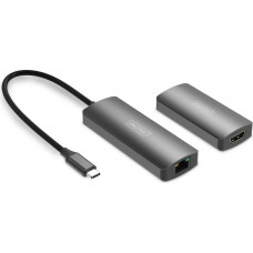 Digitus Przedłużacz/extender usb-c - hdmi 30m po skrętce cat.6 4k120hz hdcp 2.3 (zestaw)