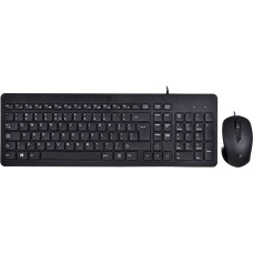 Hewlett-Packard Zestaw klawiatura + mysz hp 150 wired mouse and keyboard przewodowe czarne 240j7aa