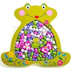 Woodyland 102190212 Threading Beads-Frog - Toy - rotaļlieta