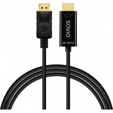 Savio Kabel display port do hdmi cl-189 4k 60hz, 1,5m
