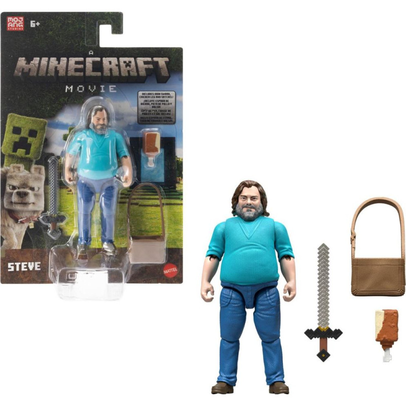 Mattel Minecraft Movie: Steve Figure (JFR57)