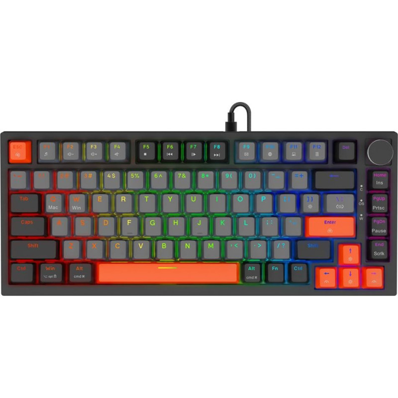 Savio klawiatura magnetyczna astral black outemu white jade rgb 3 kolory keycapów