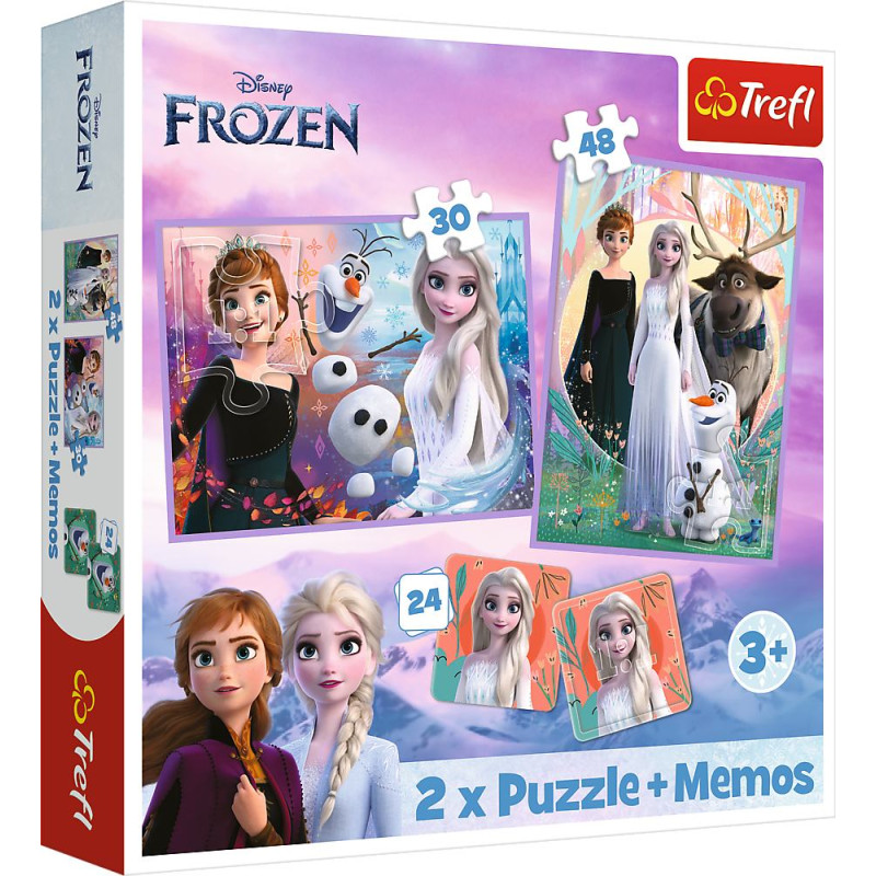 Trefl FROZEN Puzle 30+48+24 memo Ledus Sirds 2