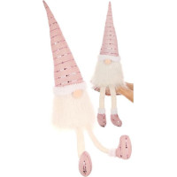 SHINY SANTA DECORATIVE gnome 38+20CM PINK