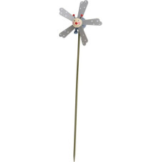 DECORATIVE LADYBUG ON A PIKE WITH A PINWHEEL, GRAY