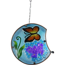 GARDEN DECORATION 22.5x8x22CM STAINED GLASS HANGING LANTERN