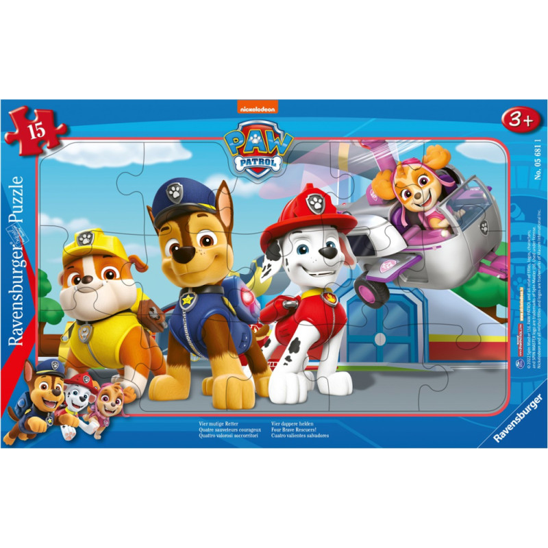 Ravensburger Puzzle: Paw Patrol - Four Brave Rescuers! (15pcs) ( 05681)