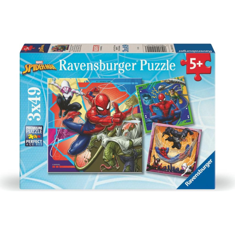 Ravensburger : Marvel Spiderman - Puzzle (3x49pcs) (12004115)