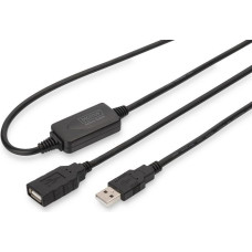 Digitus Kabel przedłużający usb 2.0 highspeed typ usb a/usb a m/Ż aktywny, czarny 10m