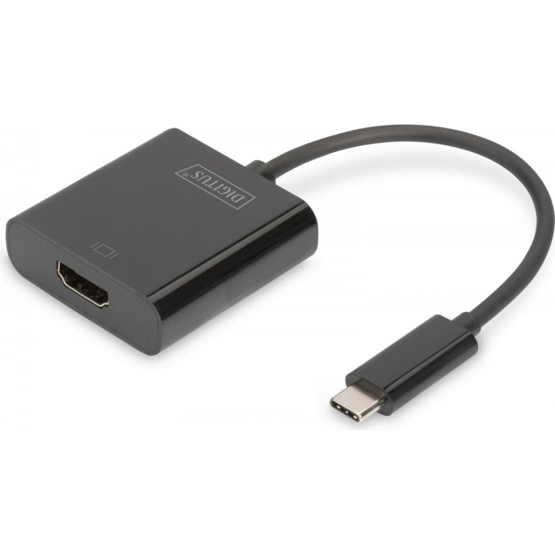 Digitus Adapter graficzny hdmi 4k 30hz uhd na usb 3.1 typ c, z audio, czarny, dł. 15cm