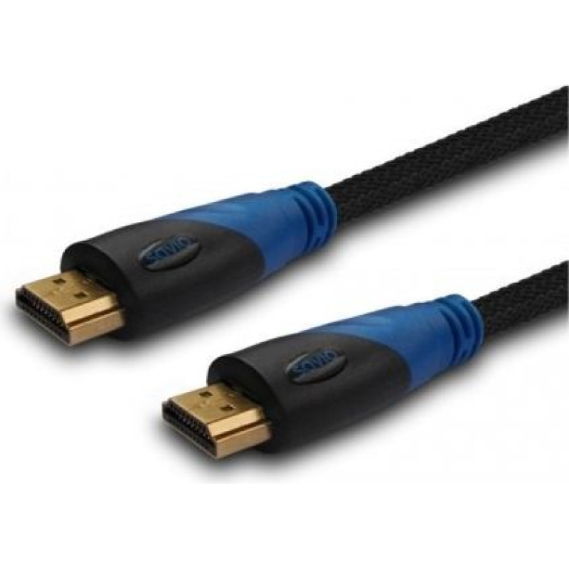 Savio Kabel hdmi (m) 3m, oplot nylonowy, złote końcówki, v1.4 high speed, ethernet/3d, cl-07