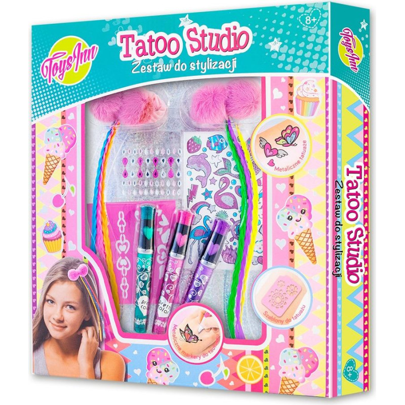 Stnux Zestaw do włosów tatoo studio z warkoczykami