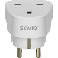 Savio Adapter podróżny, gniazdo uk wtyk eu ap-02