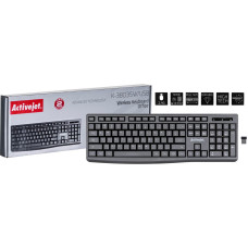 Effiki Activejet k-3803sw klawiatura bezprzewodowa zasilanie baterią 1x 1,5v aaa czarna
