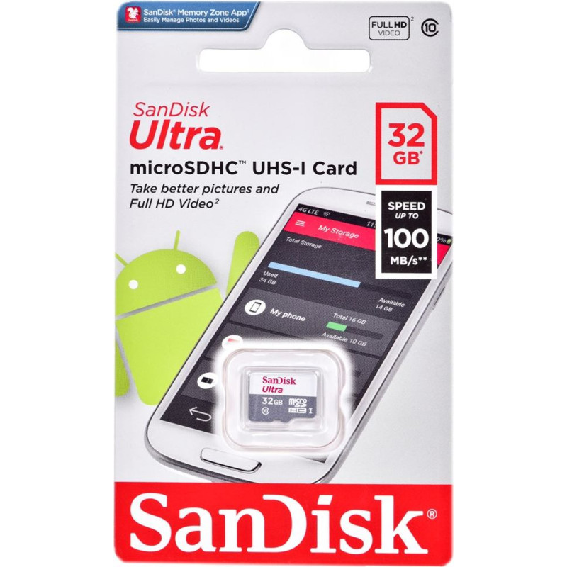 Sandisk ultra microsdhc 32 gb 100mb/s