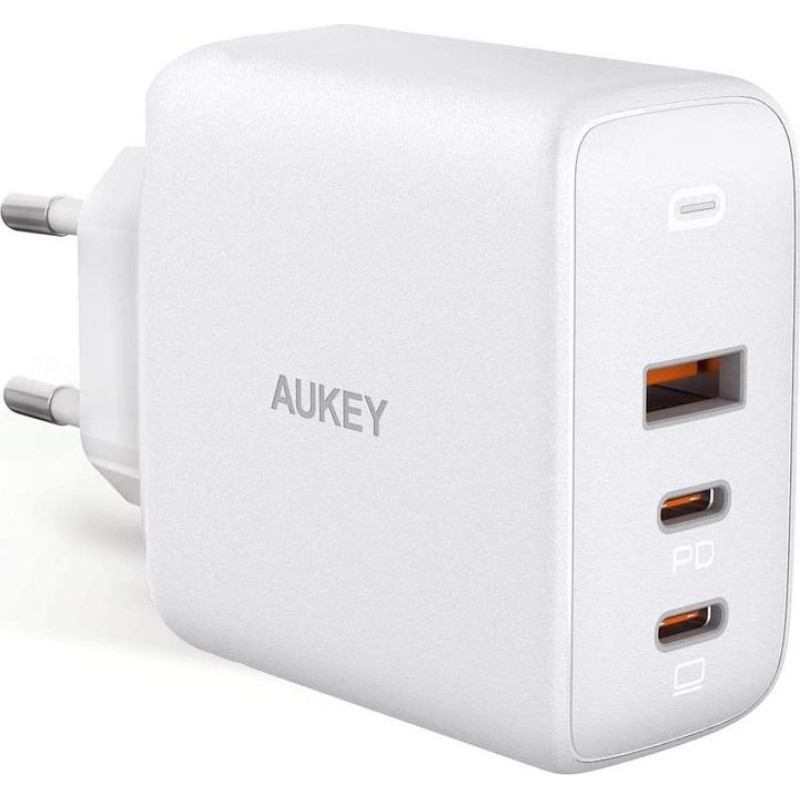 Aukey Pa-b6s white omnia mix gan ładowarka sieciowa 3xusb (2xusb c+1xusb a) 90w