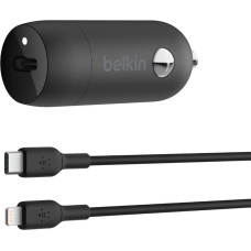 Belkin Ładowarka samochodowa belkin boostcharge 30w usb-c car charger + usb-c to lightning cable black