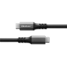 Qoltec Kabel usb4 ultra-fast | usb-c pd 240w | thunderbolt 3/4 | 4k |   40gb/s | 1m | czarny