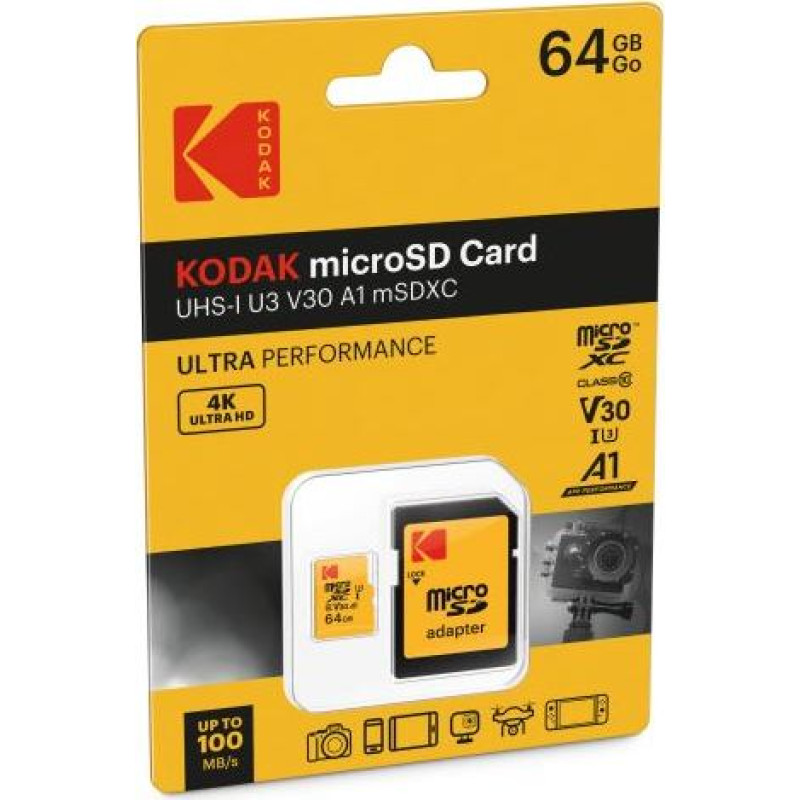 Kodak mSD 64GB UHS-I U3 Ultra EKMSDM64GXC10HPRK