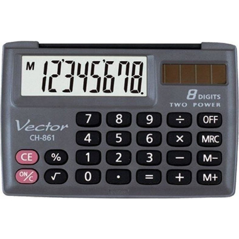 Vector kalkulator kieszonkowy kav ch-861, 8-cyfrowy, 87x58mm, czarny