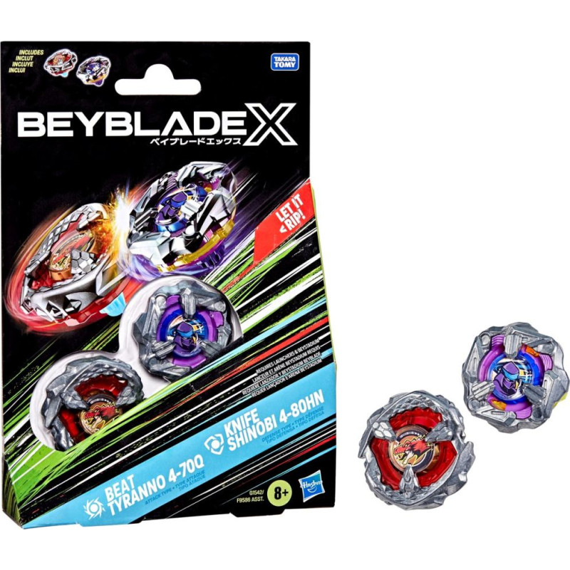 Hasbro Bey Blade X:  Dual Pack -  Beat Tyranno Knife Shinobi (G1542)