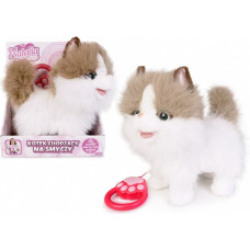 Artyk Maskotka interaktywna kot chodzący na smyczy biało-rudy