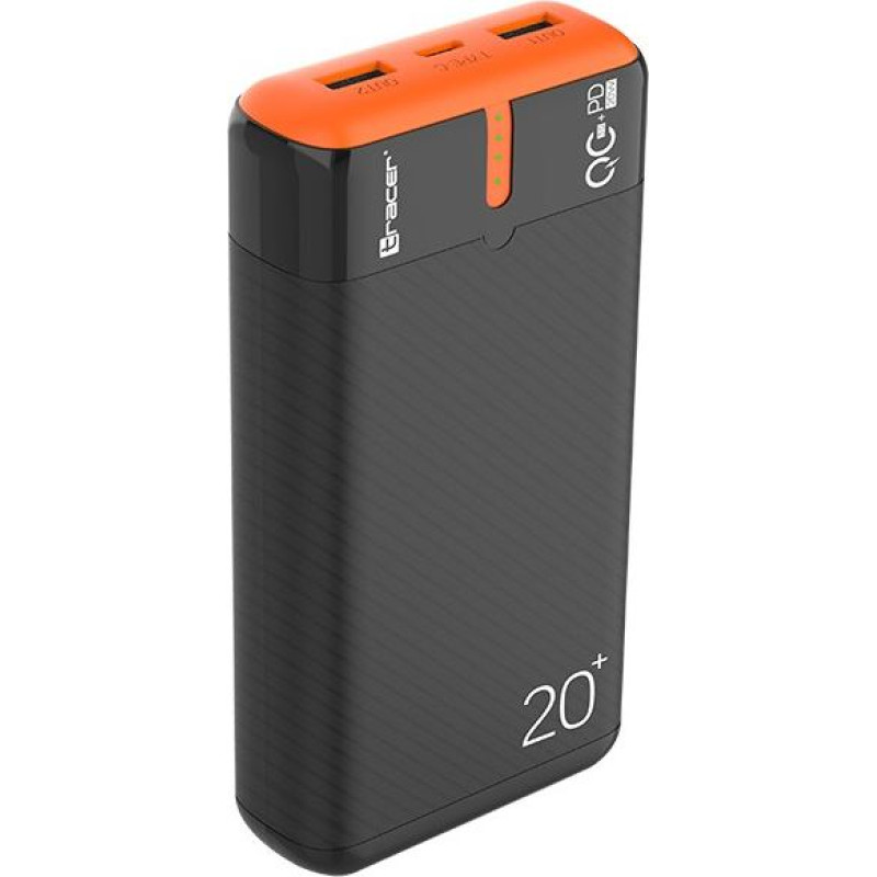Tracer Power bank energen 20000mah pd+qc3.0 czarno-pomarańczowy