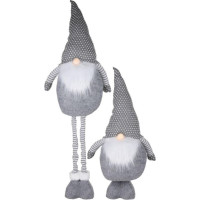 Articasa SANTA CLAUS ON TELESCOPIC LEGS 30X18X100CM ARTICASA GRAY