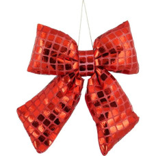 Mica RED DECORATIVE BOW 15x17CM MICA