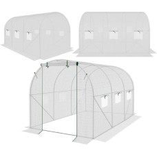 GREENHOUSE GARDEN TUNNEL 200X300X200CM PE STRUCTURE WHITE STEEL