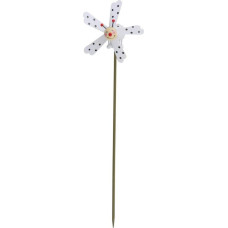 DECORATIVE LADYBUG ON A PIKE WITH A PINWHEEL, WHITE