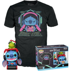 Funko Pop! & Tees (Adult): Lilo and Stitch - Gamer Stitch with Frog Vinyl Figure and T-Shirt (L)
