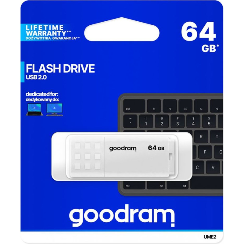 Goodram Pendrive ume2 64gb usb 2.0 biały