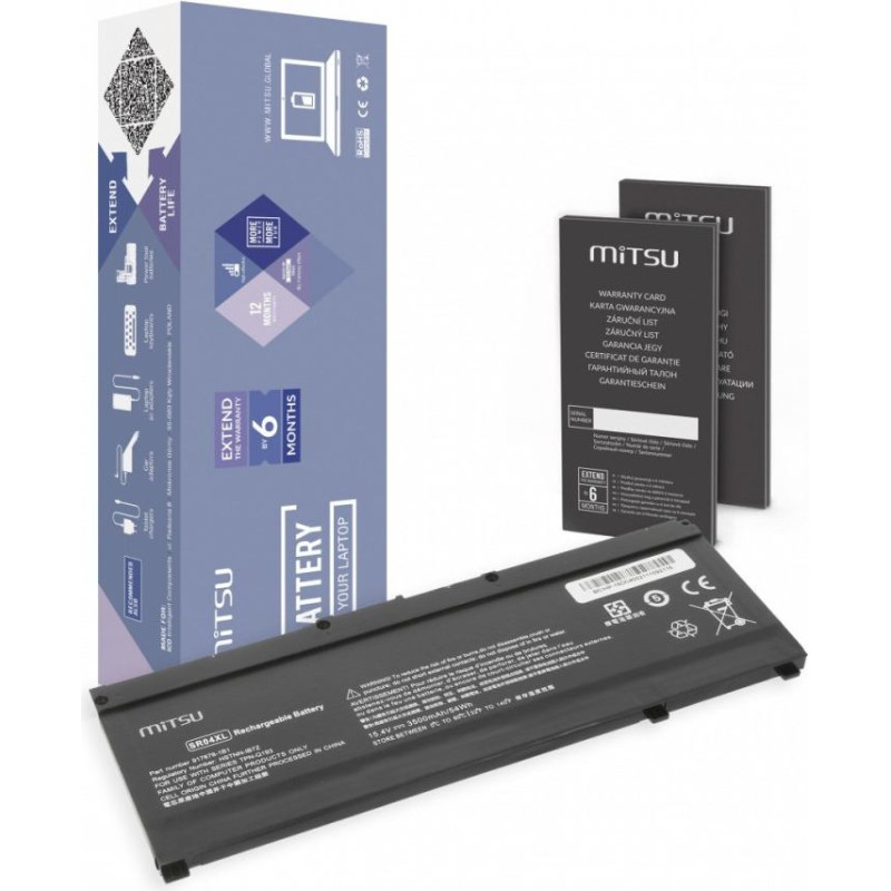 Mitsu Bateria do hp omen 15-dc 3500 mah (54 wh) 15.4 volt