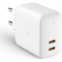 Aukey Pa-b4 white ładowarka sieciowa omnia gan 2xusb c power delivery 3.0 65w 6a
