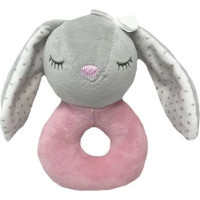 Tulilo Grzechotka króliczek 18 cm szara